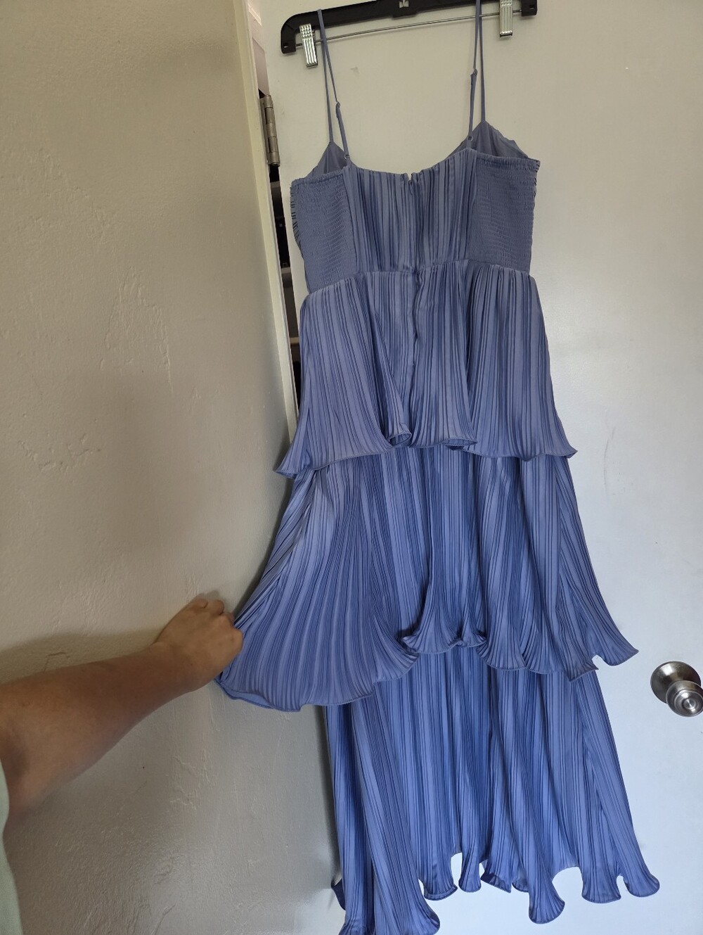 ASTR The Label Lupin Blue Tiered Maxi Pleated Dress - Picture 6 of 9